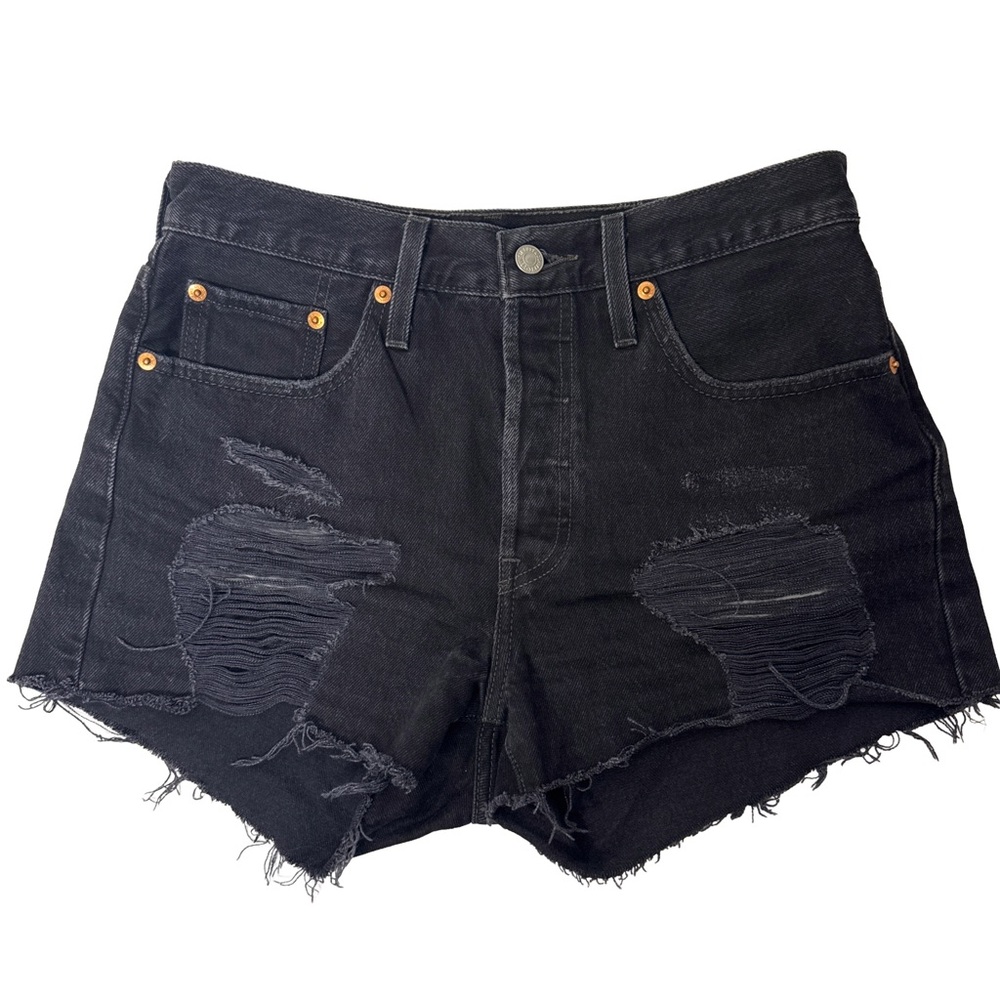 Levi’s 501 Black Distressed Cutoff Shorts W28